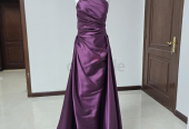 Elegant Aubergine (deep purple) Satin Gown / wedding guest dress- Worn Once