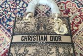 Christian Dior Medium Lady D-lite bag Toule De Jouy