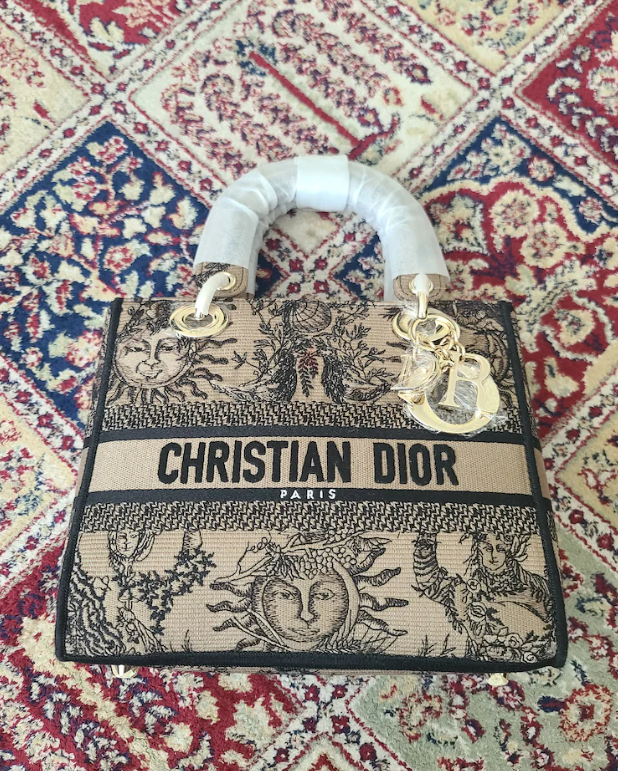 Christian Dior Medium Lady D-lite bag Toule De Jouy