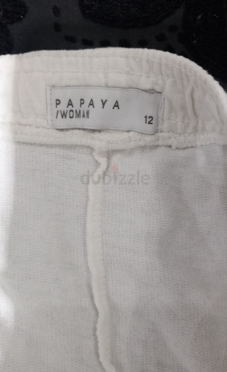 Plain white cotton shorts, size 12