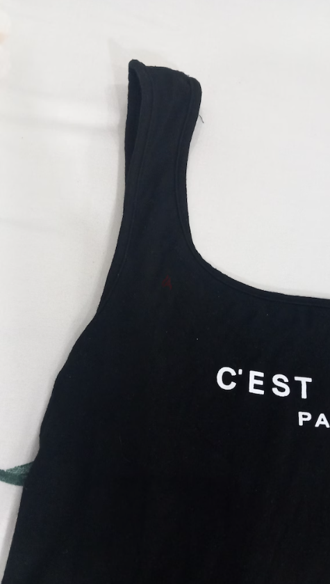 Black cotton inner top, large size