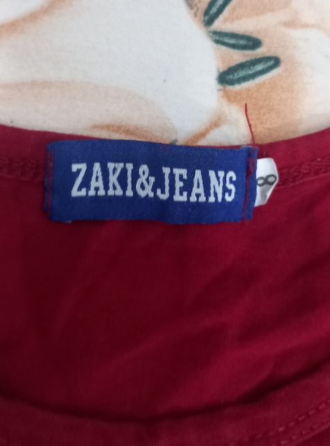 Burgundy cotton baby t-shirt, size 8 years