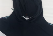 Black cotton hoodie for winter, size 14
