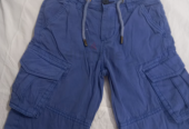Blue jeans shorts with pockets, size 8-9 years