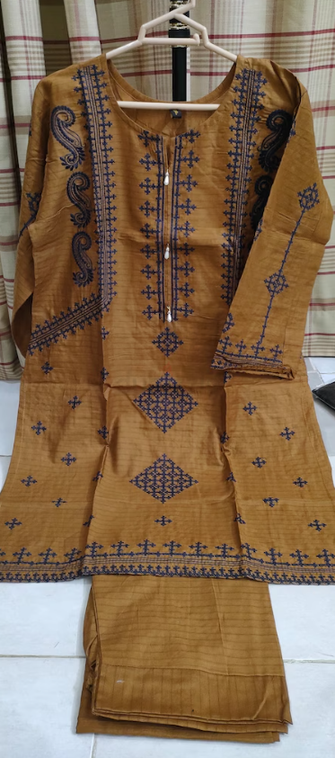 Ready to wear 3pc embroidered dress