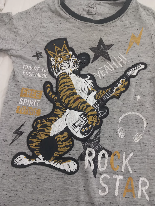 Cotton T-shirt for boys, size 5 to 6 years