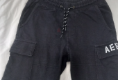 Black cotton shorts for boys, size 8 years