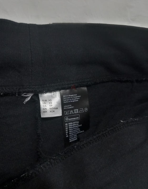 Girls black shorts, small size, cotton