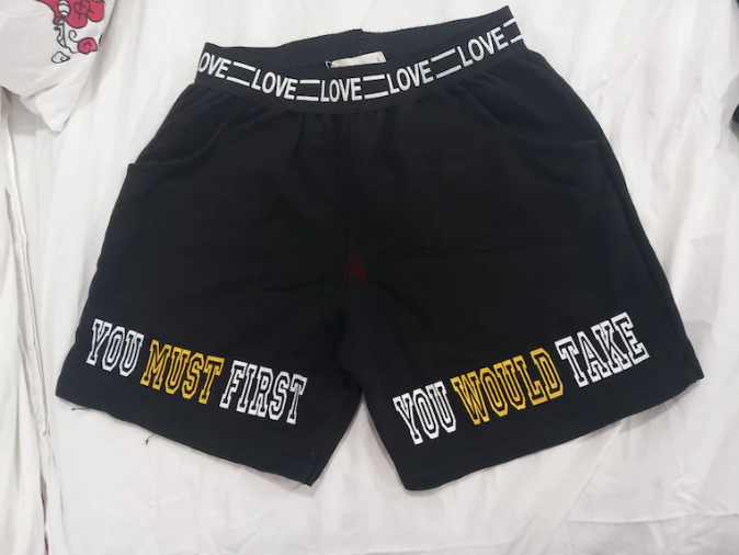 Black cotton shorts, size 8 to 9 years