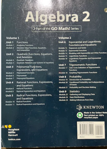 Algebra 2 volume 2