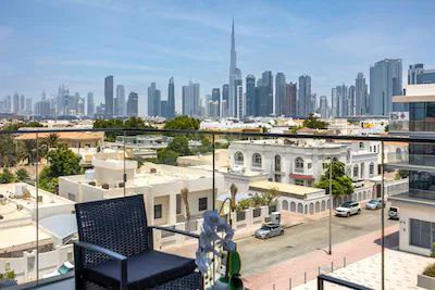 New 1 bedroom in Al-Wasl offering a serene canal-side setting