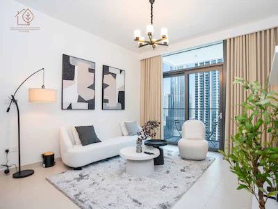 Fully Furnished 3-Bed Apartment at High Floor with Burj Khalifa Views