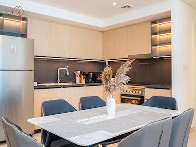 Fully Furnished 3-Bed Apartment at High Floor with Burj Khalifa Views