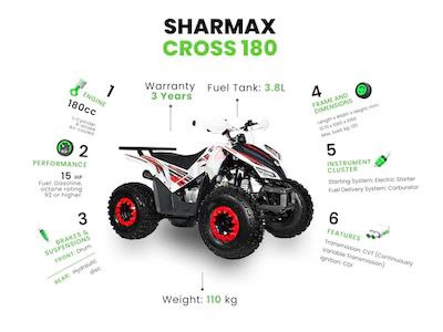 SHARMAX Cross 180 (quad bike, atv , دراجة رباعية،) |1801