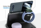 3-in-1 Foldable Fast Wireless Charger for Samsung Z Fold/Flip + Galaxy Watch + Buds”