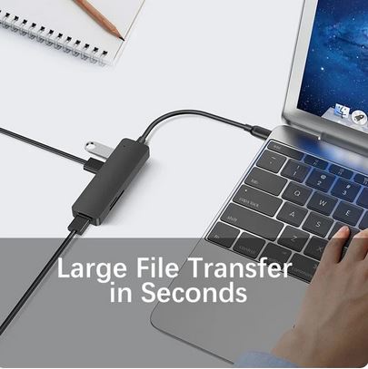 Type C Hub 5 IN 1 Multi Splitter Adapter محول موزع متعدد 5 في 1