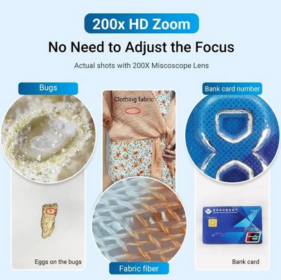 200X Pocket Microscope Lens for Phones عدسة مجهر جیب للهواتف X200