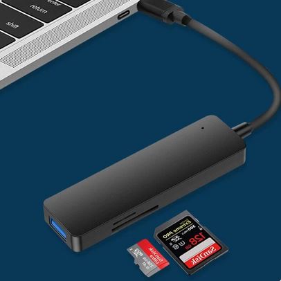 Type C Hub 5 IN 1 Multi Splitter Adapter محول موزع متعدد 5 في 1