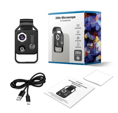 200X Pocket Microscope Lens for Phones عدسة مجهر جیب للهواتف X200