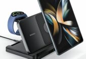 3-in-1 Foldable Fast Wireless Charger for Samsung Z Fold/Flip + Galaxy Watch + Buds”
