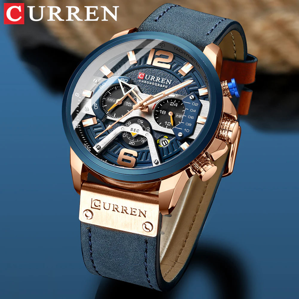 Curren Mens Watch with Chronograph with Box