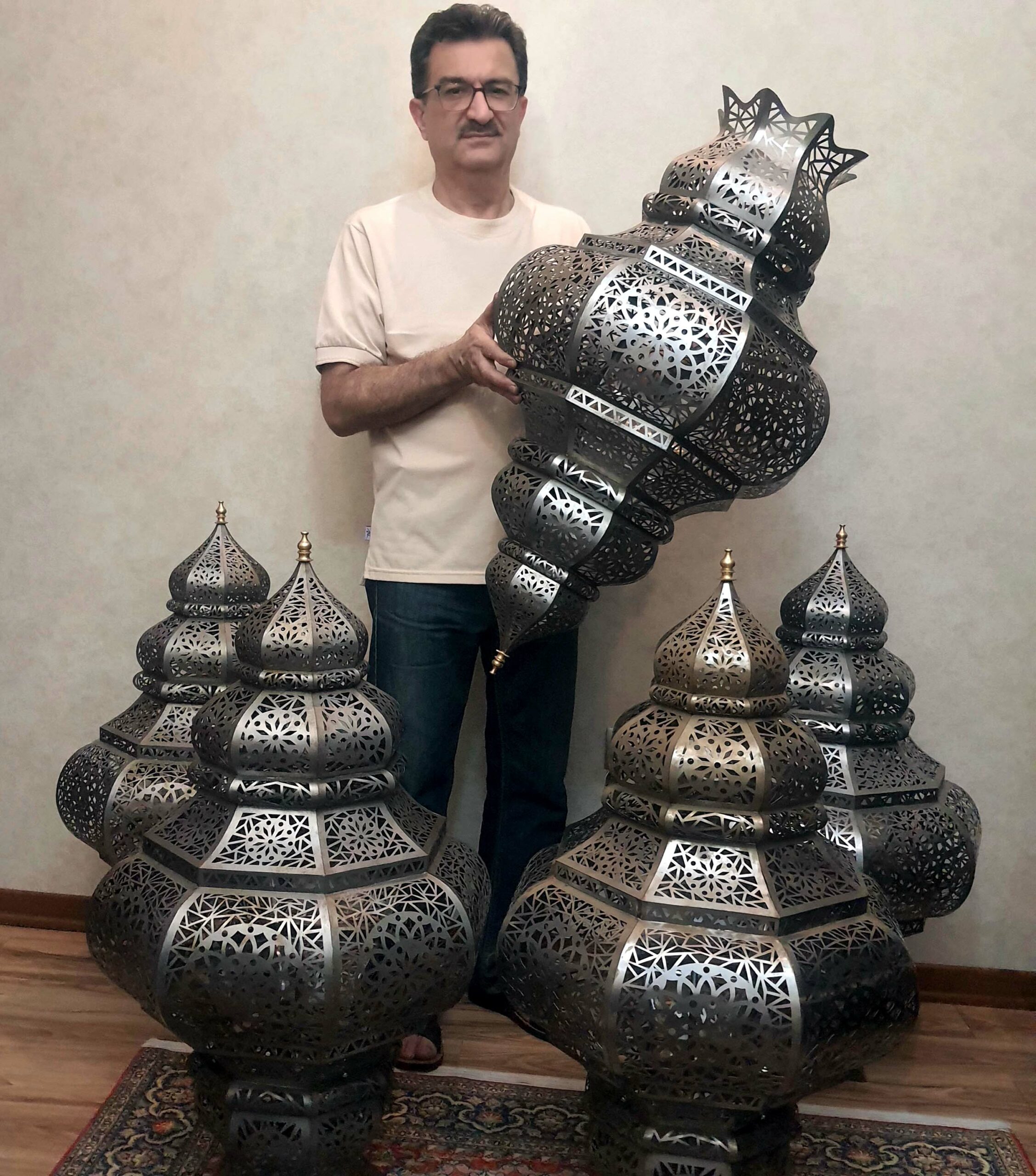 Handmade octagonal chandelier in Moroccan style – “Fouad”