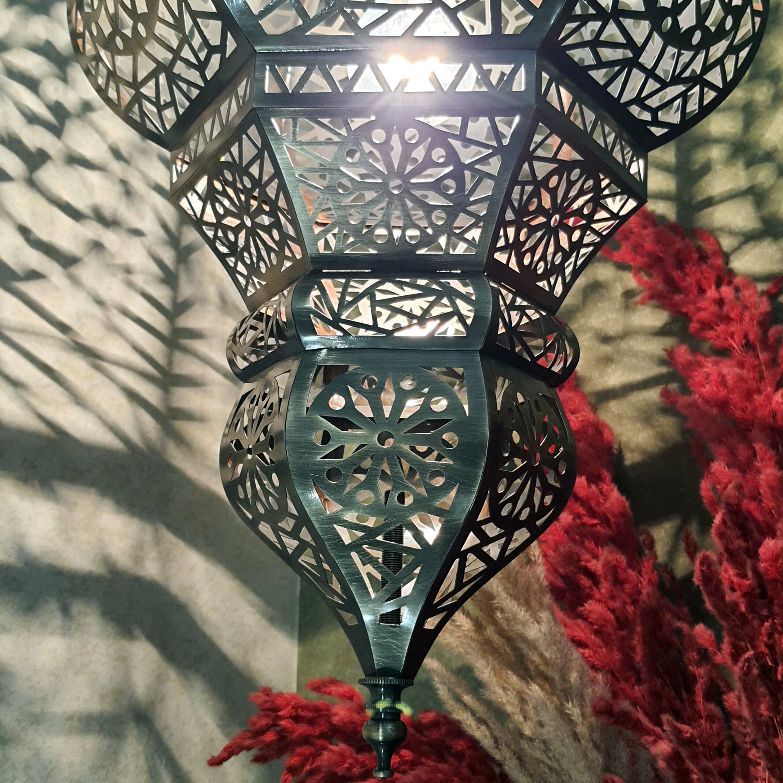 Handcrafted Moroccan-Style Hexagonal Chandelier – “Farid”