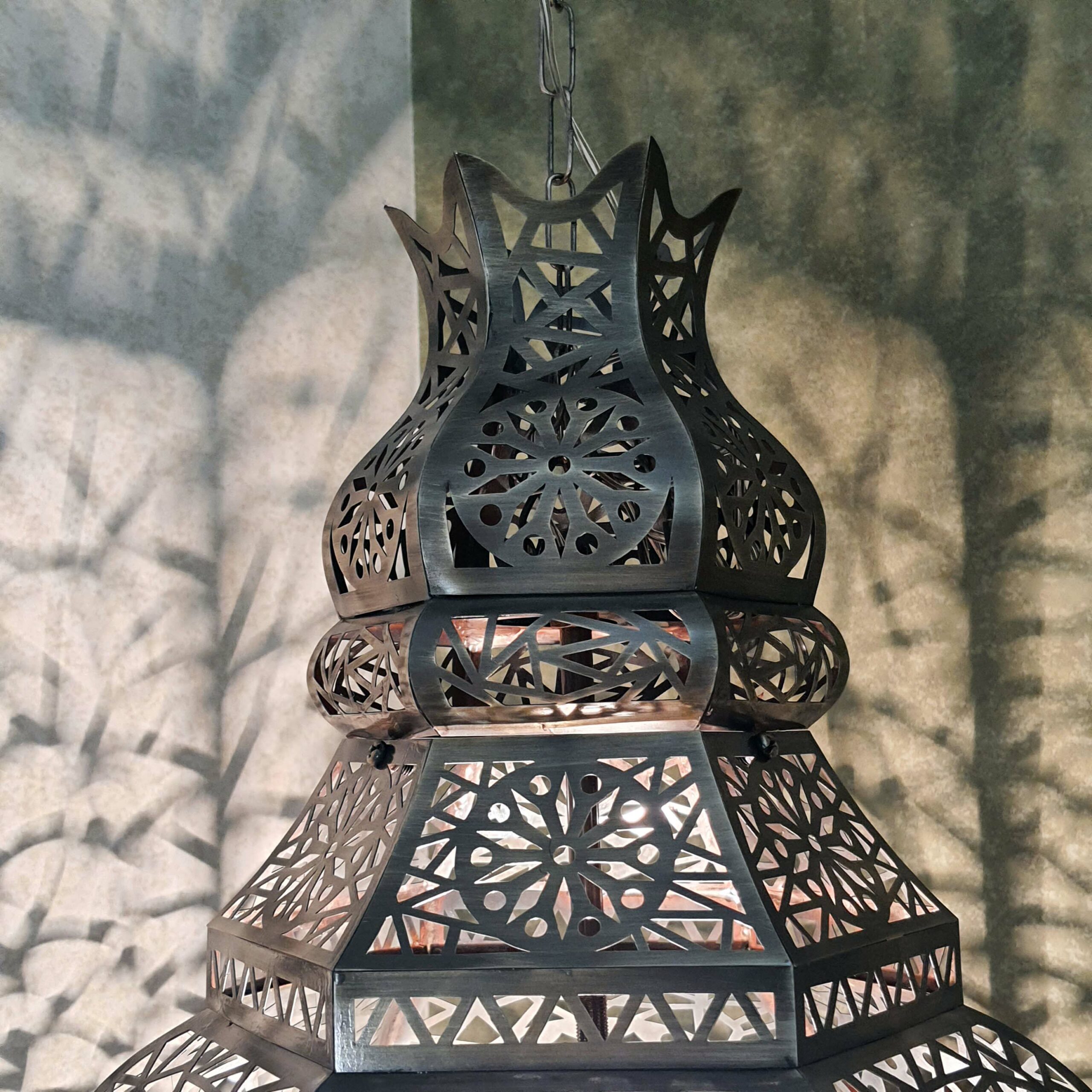 Handcrafted Moroccan-Style Hexagonal Chandelier – “Farid”