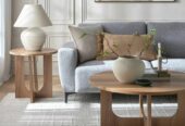 Modern Round Coffee Table for Stylish Living Room Coular Walnut Melamine size w600mmH450mm