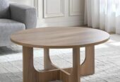Modern Round Coffee Table for Stylish Living Room Coular Walnut Melamine size w600mmH450mm