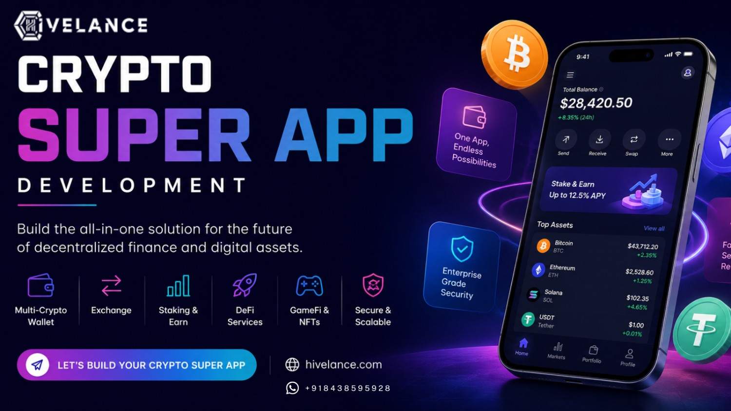 Super Crypto App Development – Wallet, Trading, DeFi & Staking Combined