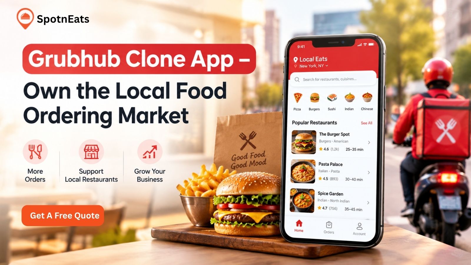 Grubhub Clone App – Own the Local Food Ordering Market