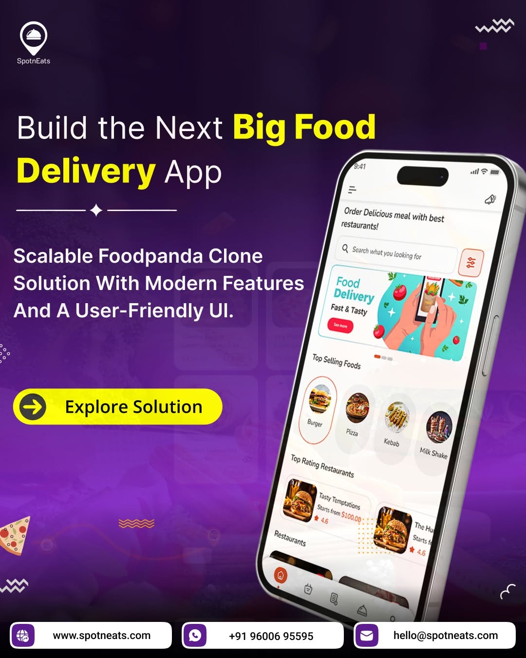 Launch a Feature-Rich Food Delivery Business with SpotnEats